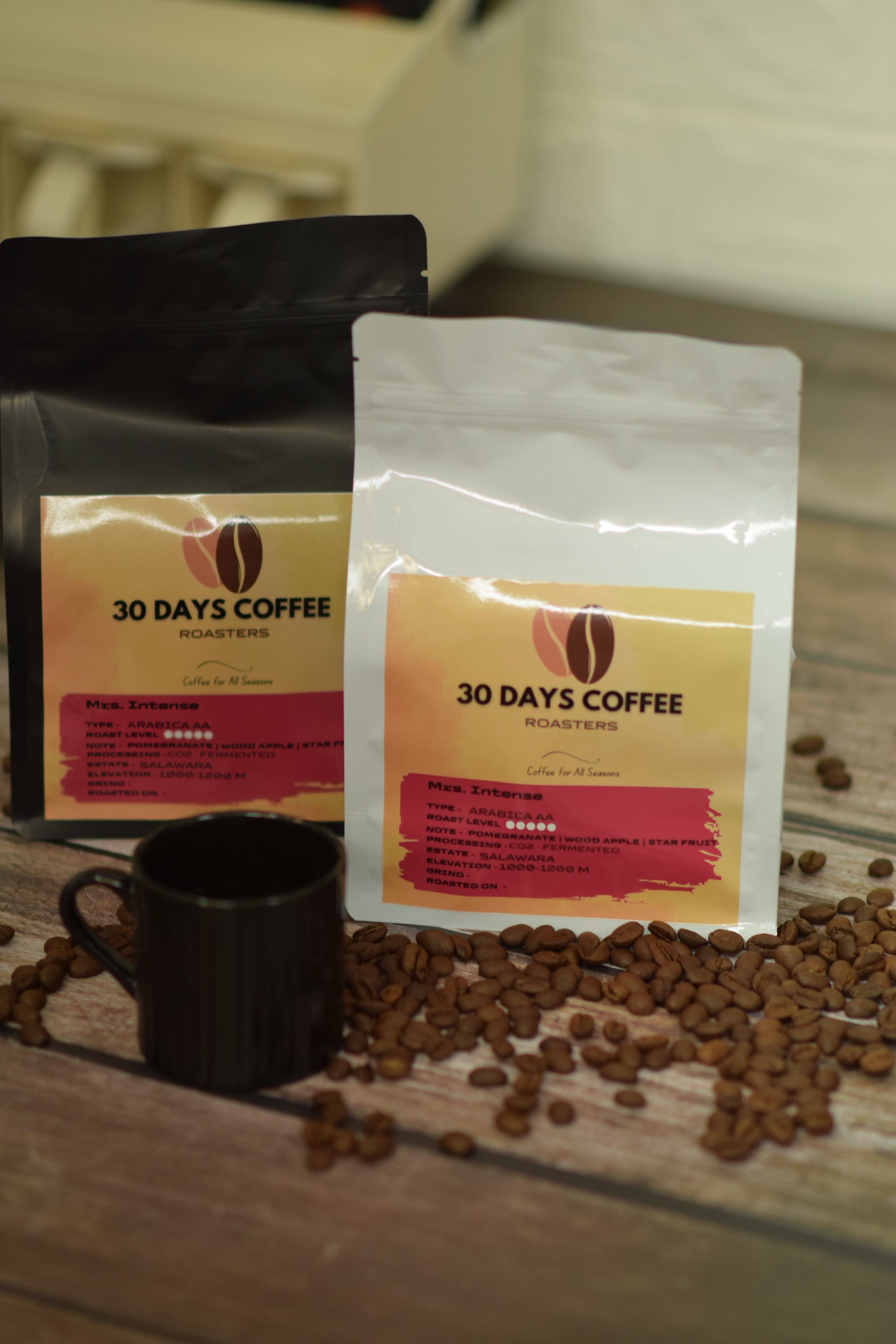 Mrs. Intense light roast experimental coffee beans — Chikmagalur Karnataka India