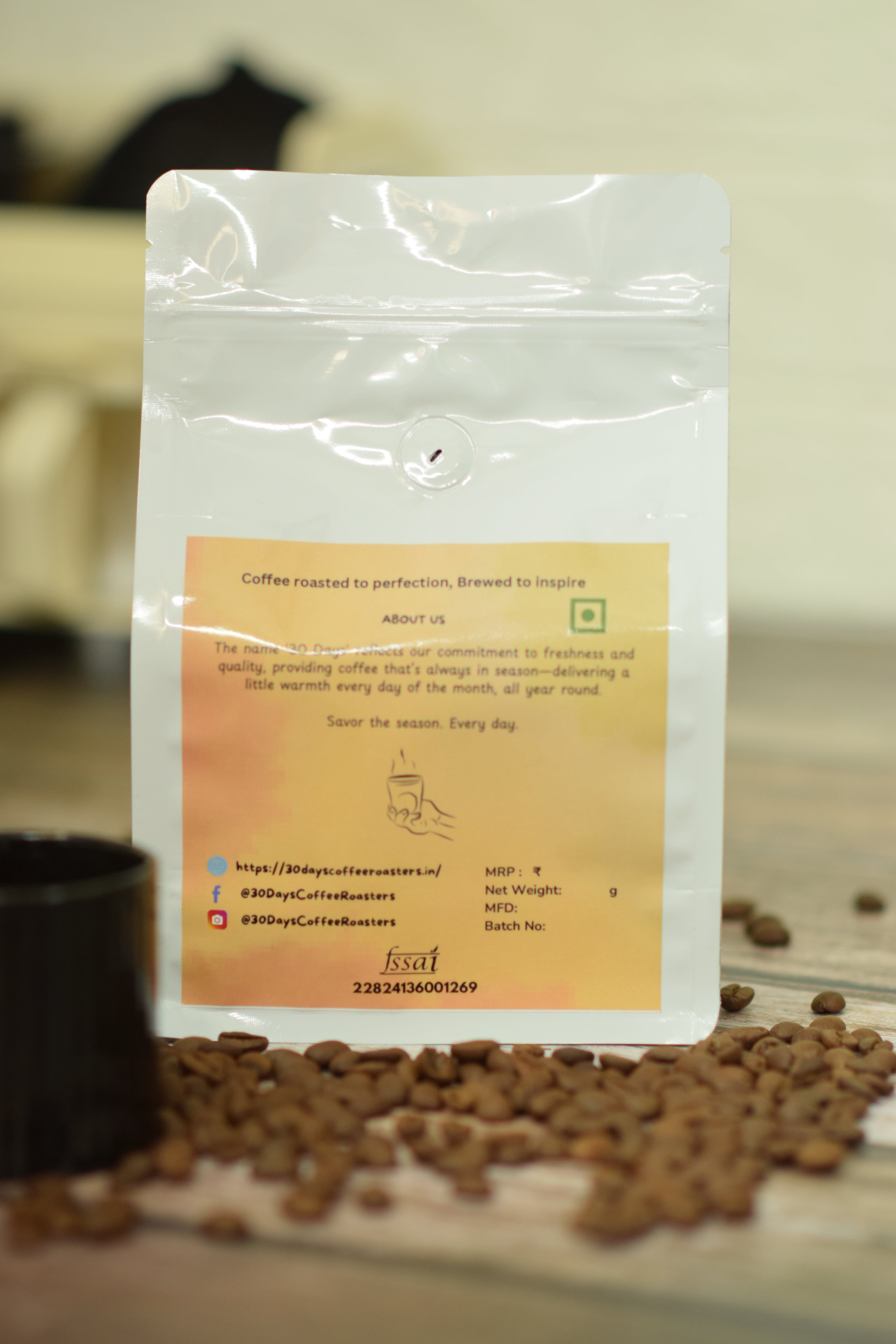 Origin Untouched light medium roast coffee beans — Chikmagalur Karnataka