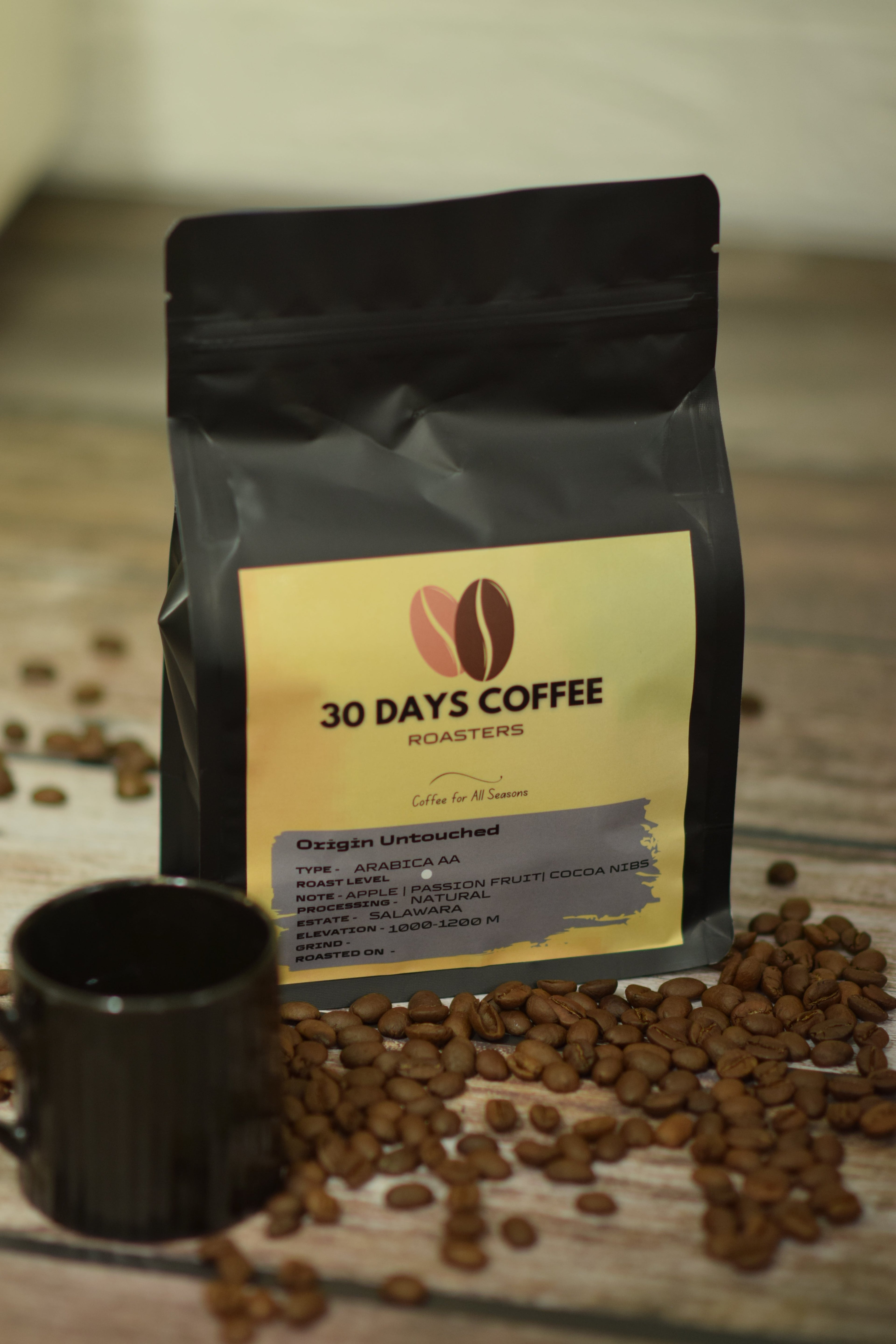 Origin Untouched light medium roast coffee beans — Chikmagalur Karnataka