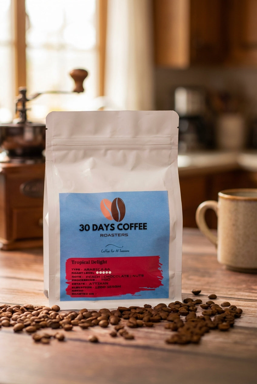 Tropical Delight light roast coffee bag 250g — 30 Days Coffee Roasters India